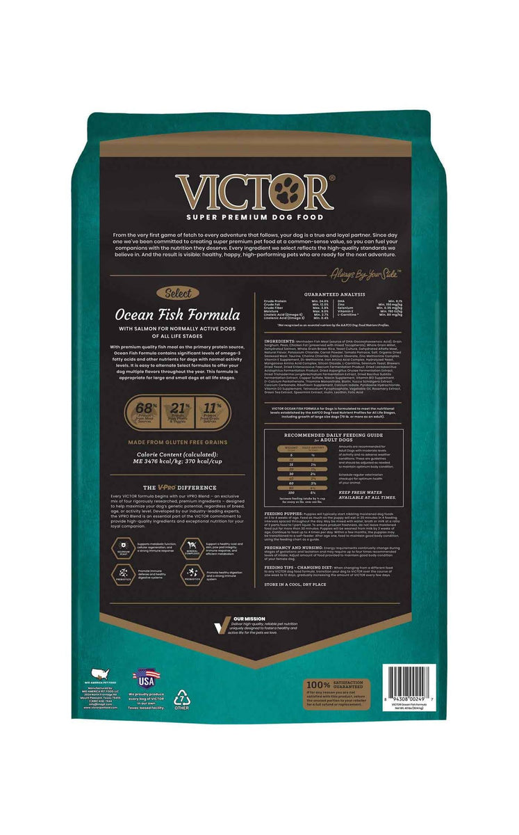 Victor Select Ocean Fish Dog Food 40lb C&C Feed Store