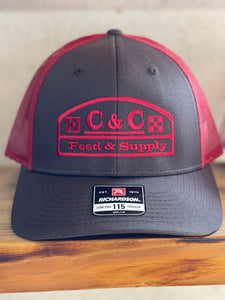 C&C Hat Red & Dark Brown 11