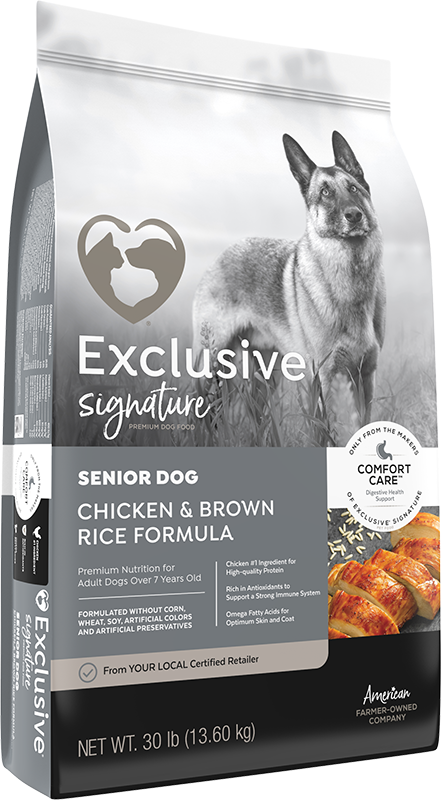 Exclusive Senior Dog Chicken & Brown Rice Formula With Comfort Care