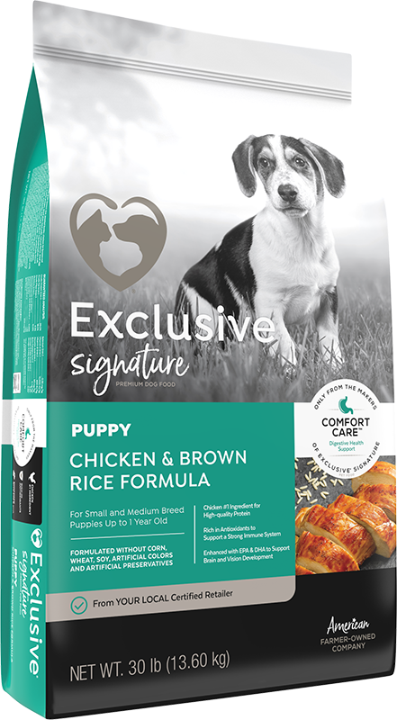 Exclusive Puppy Chicken & Brown Rice Formula With Comfort Care