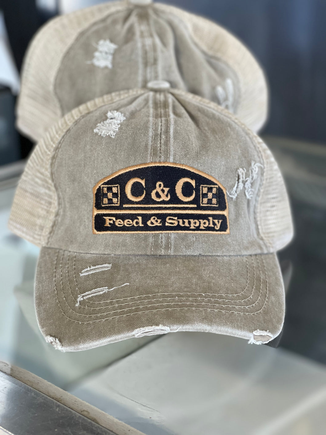 Khaki C&C Hat Womens Ponytail
