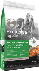 Exclusive Healthy Weight Adult Dog Chicken & Brown Rice Formula With Comfort Care