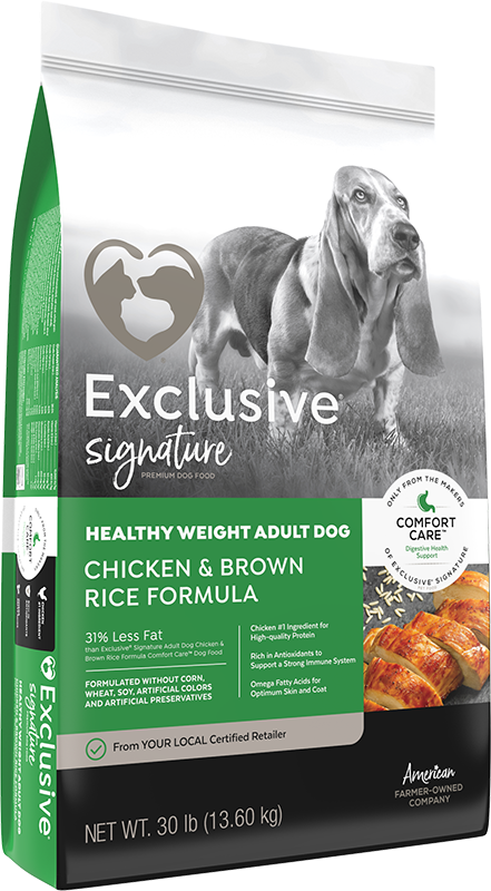 Exclusive Healthy Weight Adult Dog Chicken & Brown Rice Formula With Comfort Care