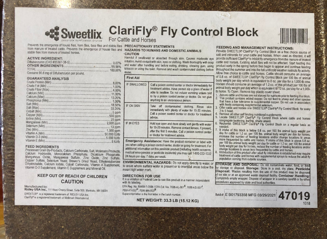 Sweetlix Clarifly Fly Control Block