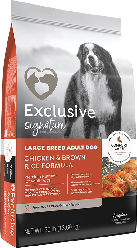 Exclusive Large Breed Adult Dog Chicken & Brown Rice Formula With Comfort Care